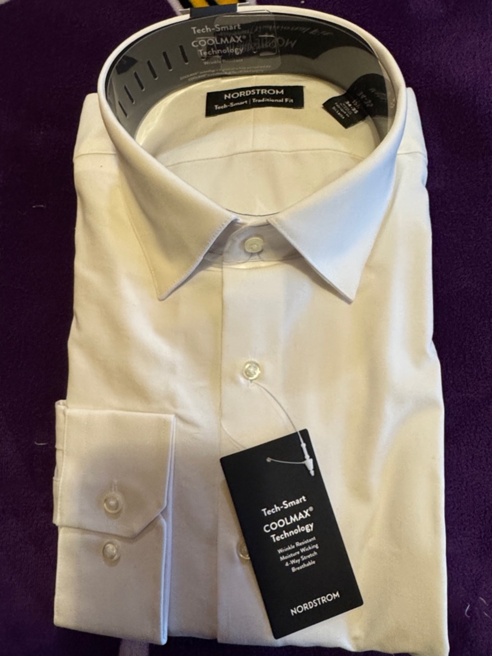 Nordstrom Men's White Dress Shirt - COOLMAX Tech
